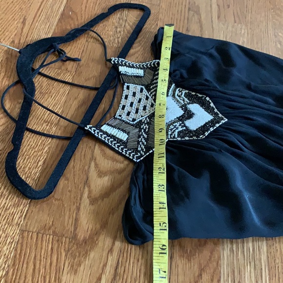 All Saints Black Halter Beaded Silk Dress - Picture 10 of 12
